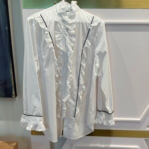 Tuckernuck white ruffle button down. Size XL